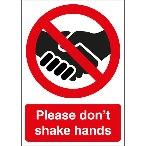 Please Don't Shake Hands Signs