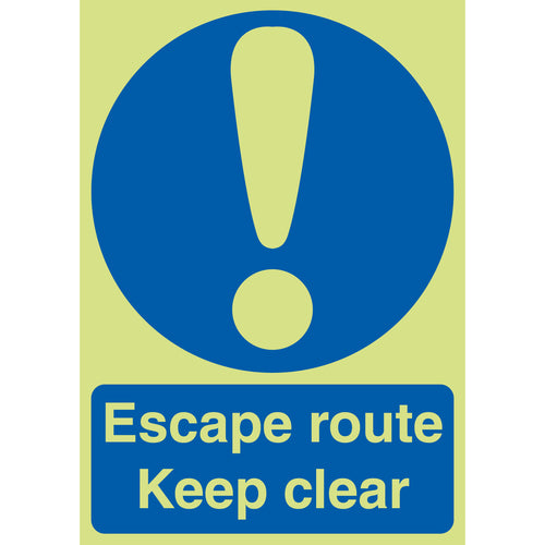 Escape Route Keep Clear Sign - First Safety Signs