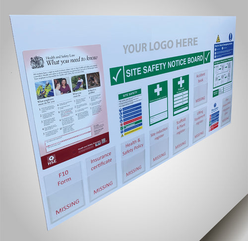 A photo of a site safety notice board.