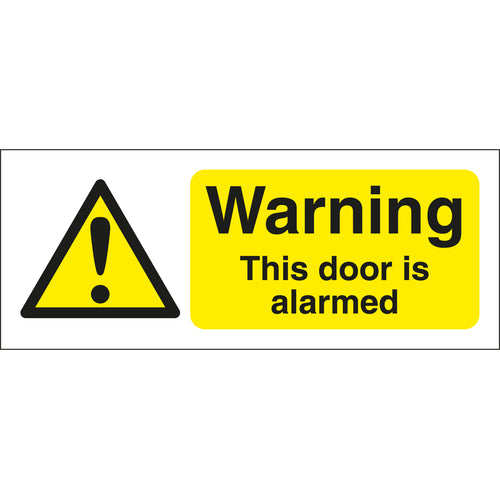 Warning This Door Is Alarmed Signs Landscape - First Safety Signs