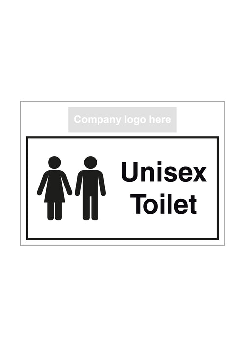 Unisex Toilet Sign with Logo