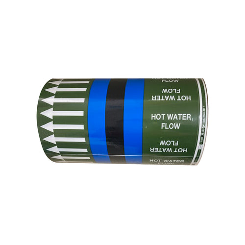 Hot Water Flow Pipe 150mm wide Marking Tape