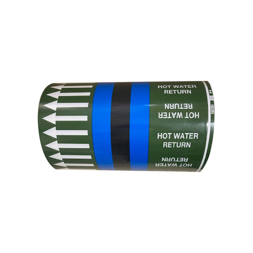 Hot Water Return Pipe 150mm wide Marking Tape