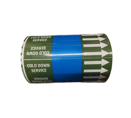 Cold down service Pipe 150mm wide Marking Tape