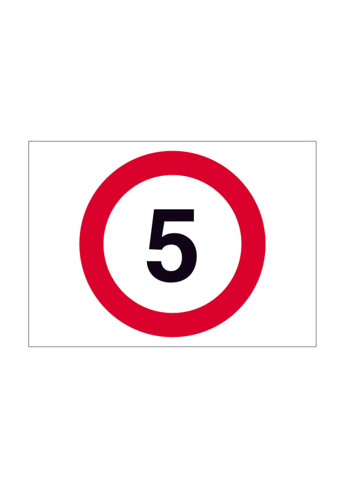 5MPH Construction Site Speed Limit Stanchion Sign
