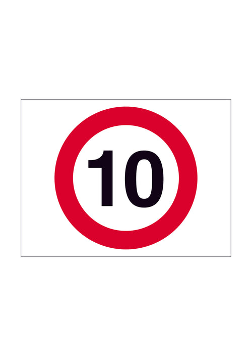 10MPH Construction Site Speed Limit Stanchion Sign