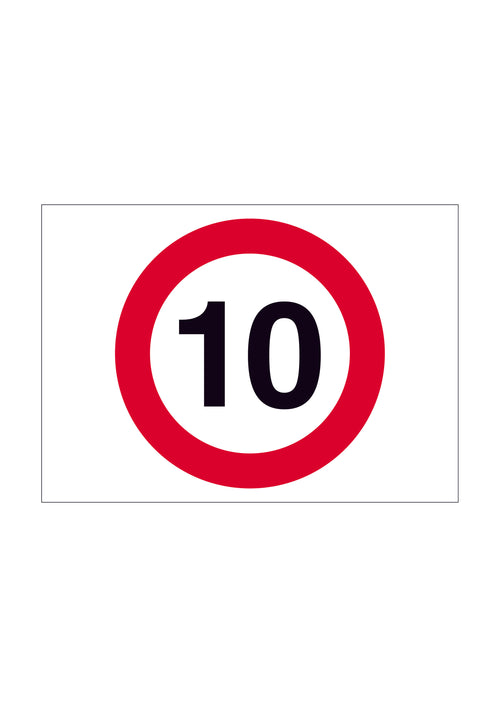 10MPH Construction Site Speed Limit Stanchion Sign