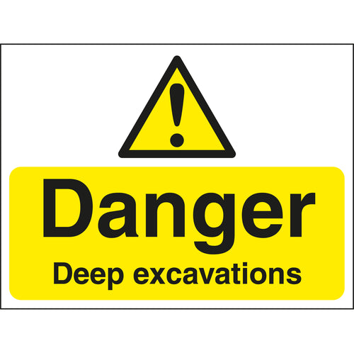Danger Deep Excavations Sign - First Safety Signs