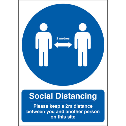 Social Distancing On This Site Signs