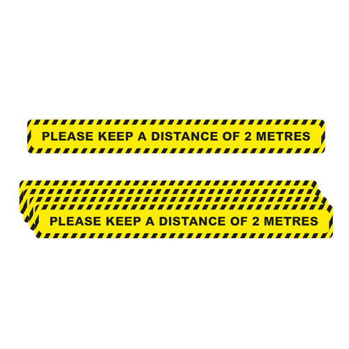 Please Keep A Distance Of 2 Metres Floor Stickers - 5 Pack