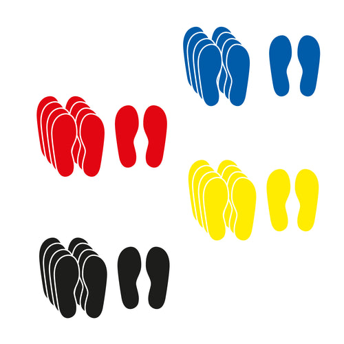 Pair Of Feet Floor Stickers - Pack Of 5