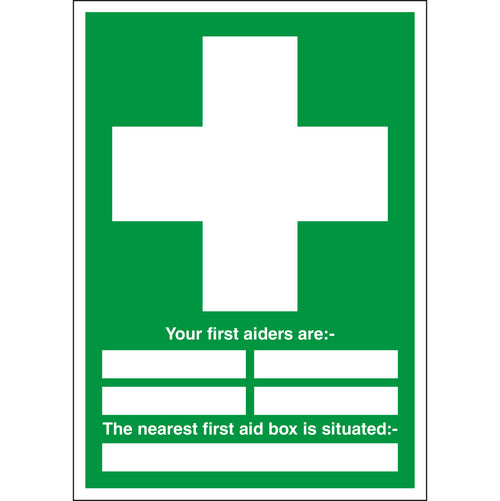First Aiders & First Aid Box Sign - First Safety Signs