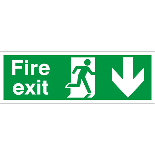 Fire Exit Arrow Down - First Safety Signs