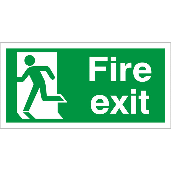 Fire Exit Sign 300mm X 150mm Left | First Safety Signs - First Safety Signs