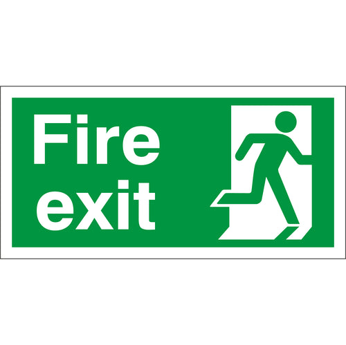 Fire Exit Sign 300mm X 150mm Right - First Safety Signs
