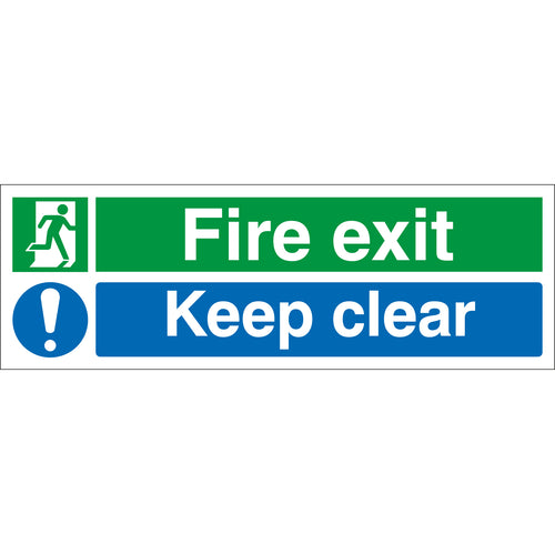 Fire Exit Keep Clear Multi-Message Sign - First Safety Signs