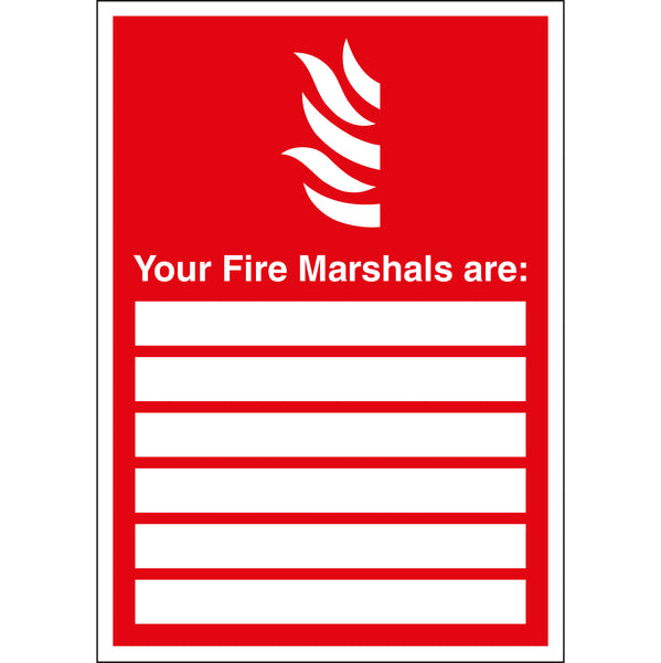 Your Fire Marshals Are Sign | First Safety Signs - First Safety Signs
