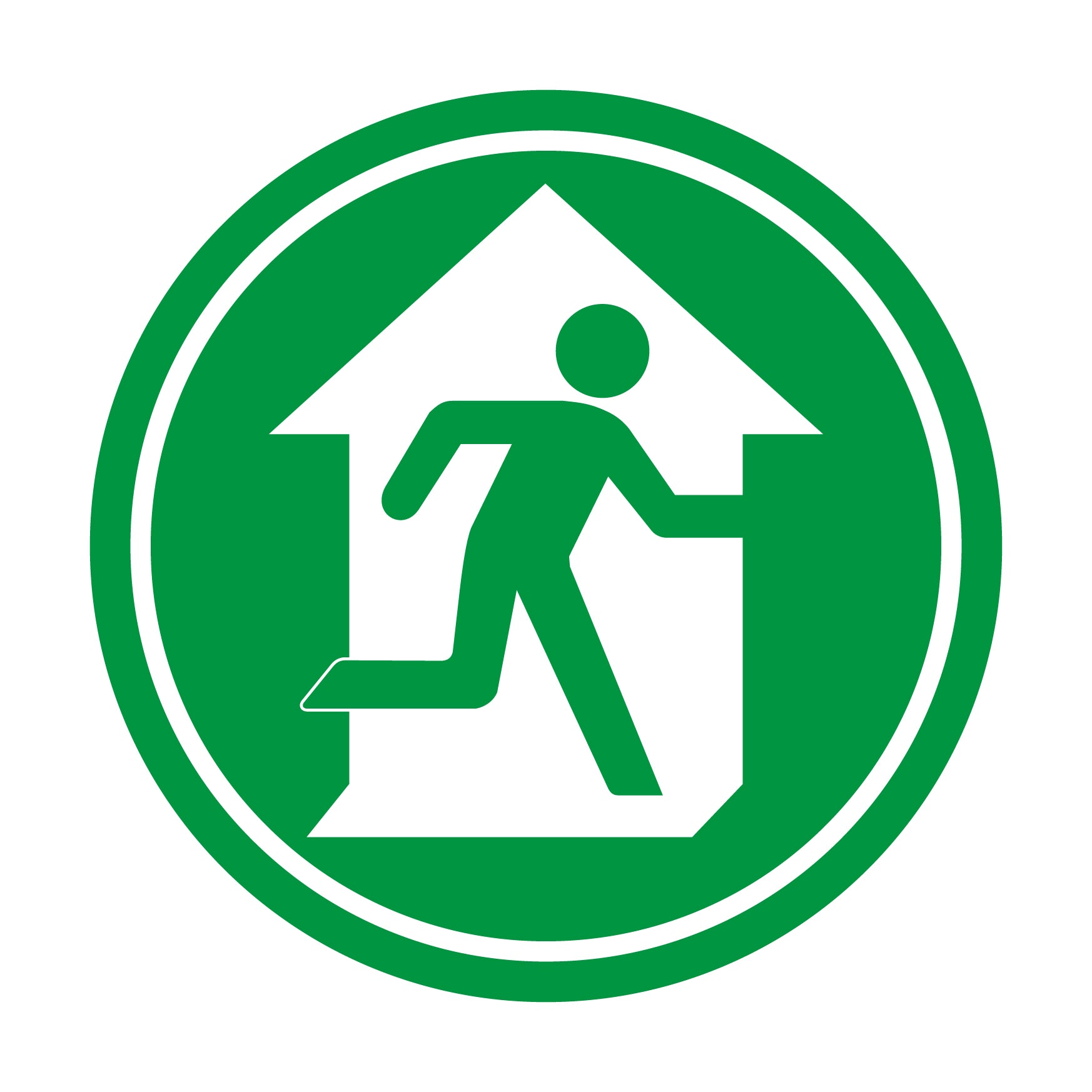 VSafety Glow In The Dark Fire Exit Arrow Right Sign - 300mm X 100mm Rigid Plastic~p56803678
