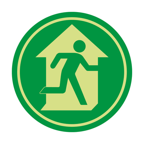 Photoluminescent Fire Exit Symbol Non-Slip Floor Sign - First Safety Signs