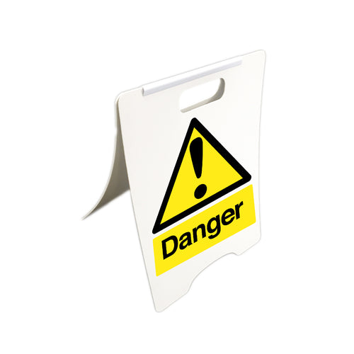 Danger White Standing Floor Sign - First Safety Signs