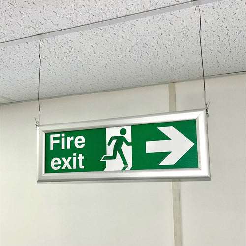 Hanging Fire Exit Sign Aluminium Frame