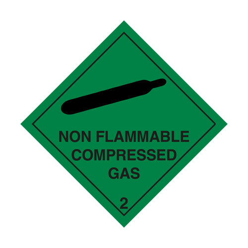 Non Flammable Compressed Gas Hazard Warning Diamond - First Safety Signs