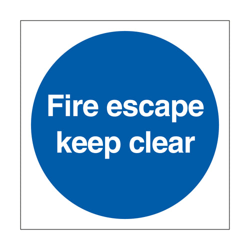Fire Escape Keep Clear Sign - First Safety Signs