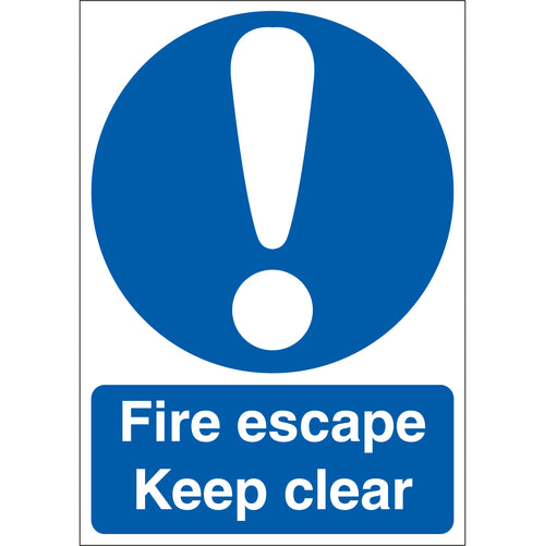 Fire Escape Keep Clear Sign - First Safety Signs