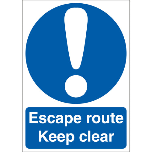 Escape Route Keep Clear Sign - First Safety Signs