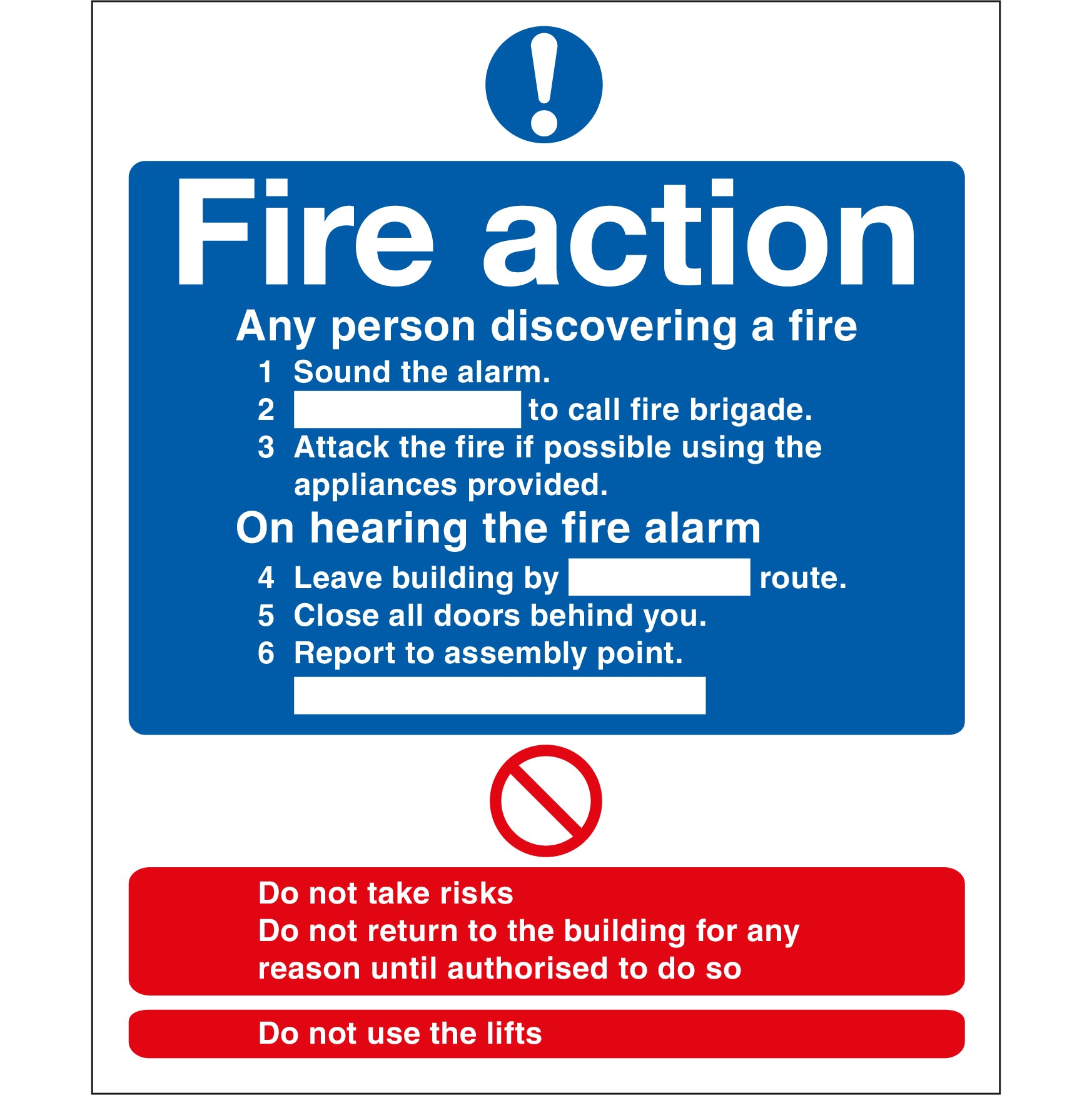 Fire Action Sign | First Safety Signs - First Safety Signs