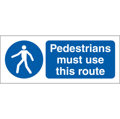 Pedestrians Must Use This Route Sign Landscape - First Safety Signs