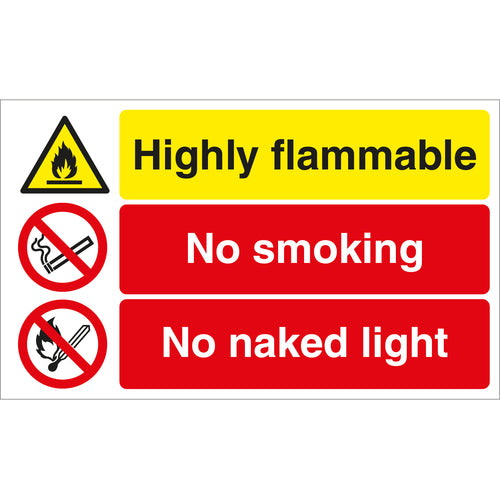 Highly Flammable, No Smoking, No Naked Light Sign - First Safety Signs