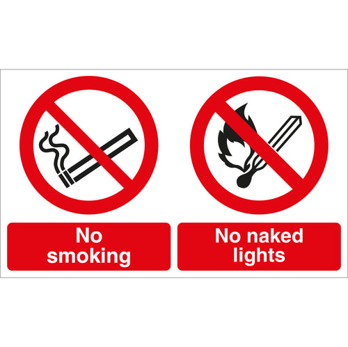 No Smoking, No Naked Light Landscape Sign - First Safety Signs