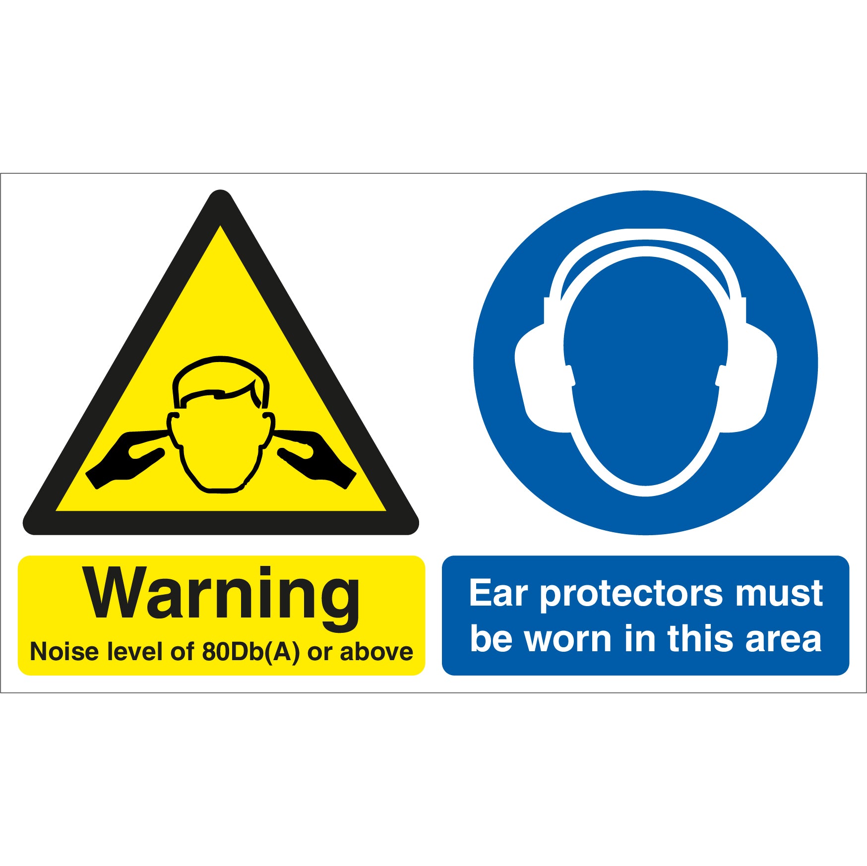 Warning Noise Hazard, Noise Level, Ear Protectors Must Be