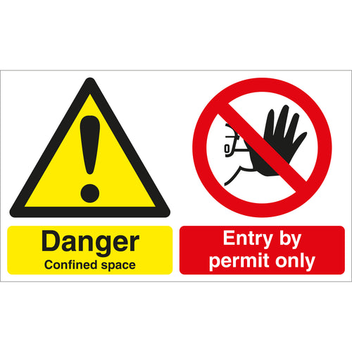 Danger Confined Space Entry By Permit Only Sign - First Safety Signs