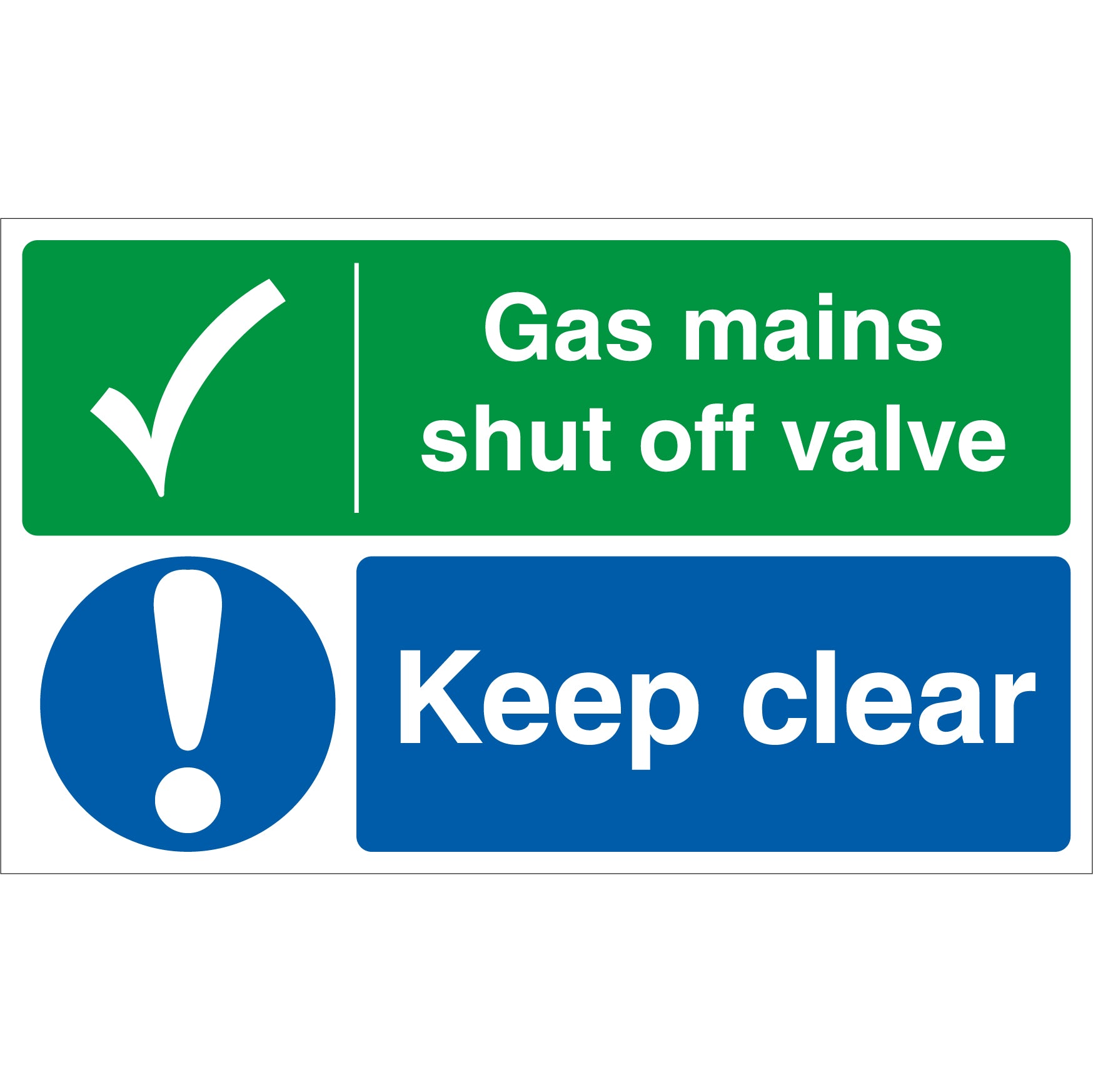 Gas Mains Shut Off Valve, Keep Clear Sign - First Safety Signs
