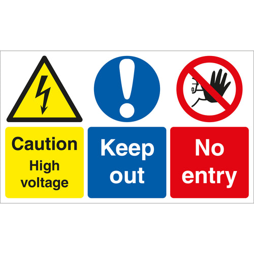 Caution High Voltage Keep Out No Entry Sign - First Safety Signs