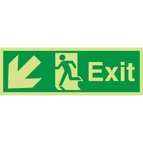 Exit Sign Arrow Down Left - First Safety Signs