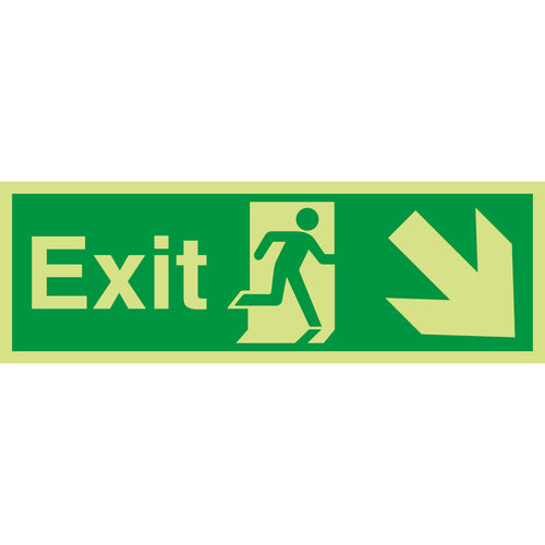 Exit Sign Arrow Down Right - First Safety Signs
