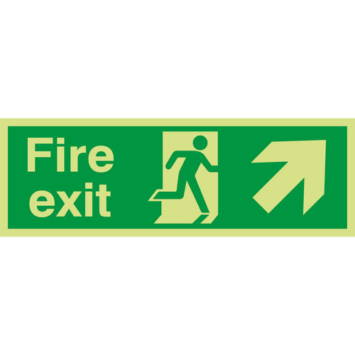 Fire Exit Sign Arrow Up Right - First Safety Signs