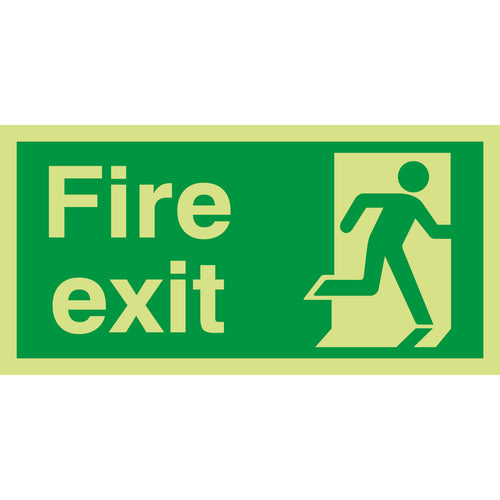 Fire Exit Sign 300mm X 150mm Right - First Safety Signs