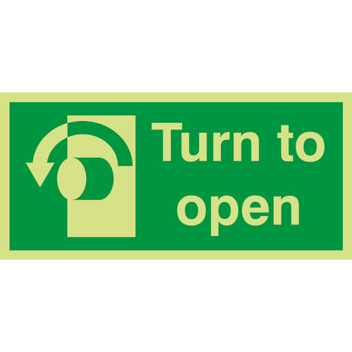 Turn To Open Sign Left - First Safety Signs