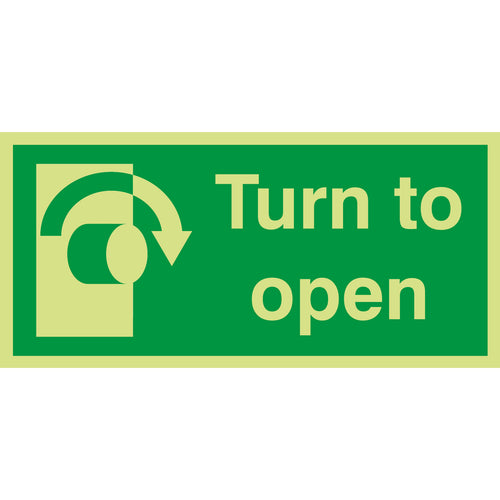 Turn To Open Sign Right - First Safety Signs