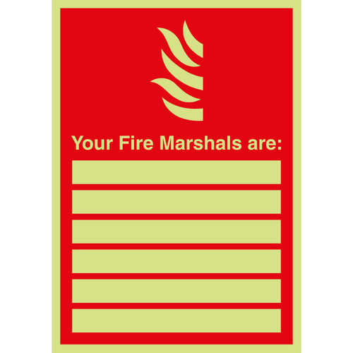 Your Fire Marshals Are Sign - First Safety Signs