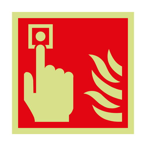 Fire Alarm Call Point Symbol Square Sign - First Safety Signs