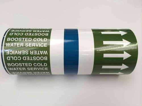 Boosted Cold Water Service Pipe Marking Tape - First Safety Signs