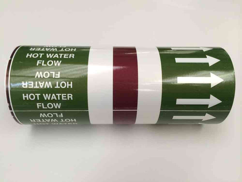 Hot Water Flow Pipe Marking Tape - First Safety Signs