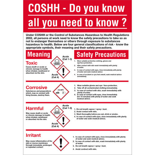 COSHH 'Do You Know' Poster - First Safety Signs