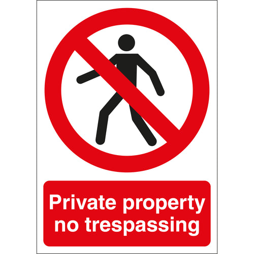 Private Property No Trespassing Sign - First Safety Signs