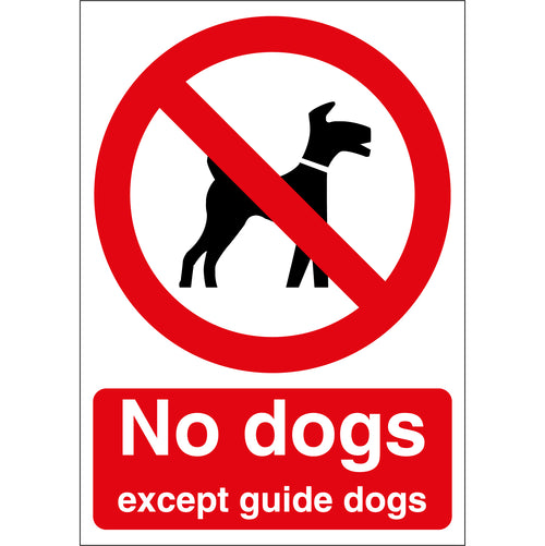 No Dogs Except Guide Dogs Sign - First Safety Signs